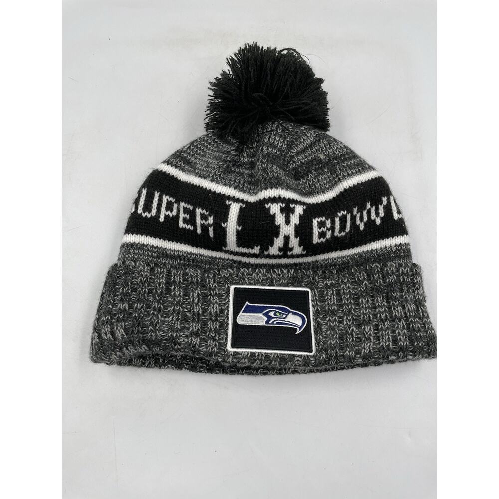 Seattle Seahawks New Era Super Bowl LX 60 Sideline Cuffed Knit Hat Pom Beanie